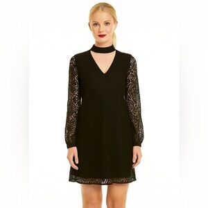 ✨ CeCe “Bed of Roses” Black Lace Bow-Neck Dress (Size 6) ✨